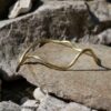 Hammered Brass Wave Bangle